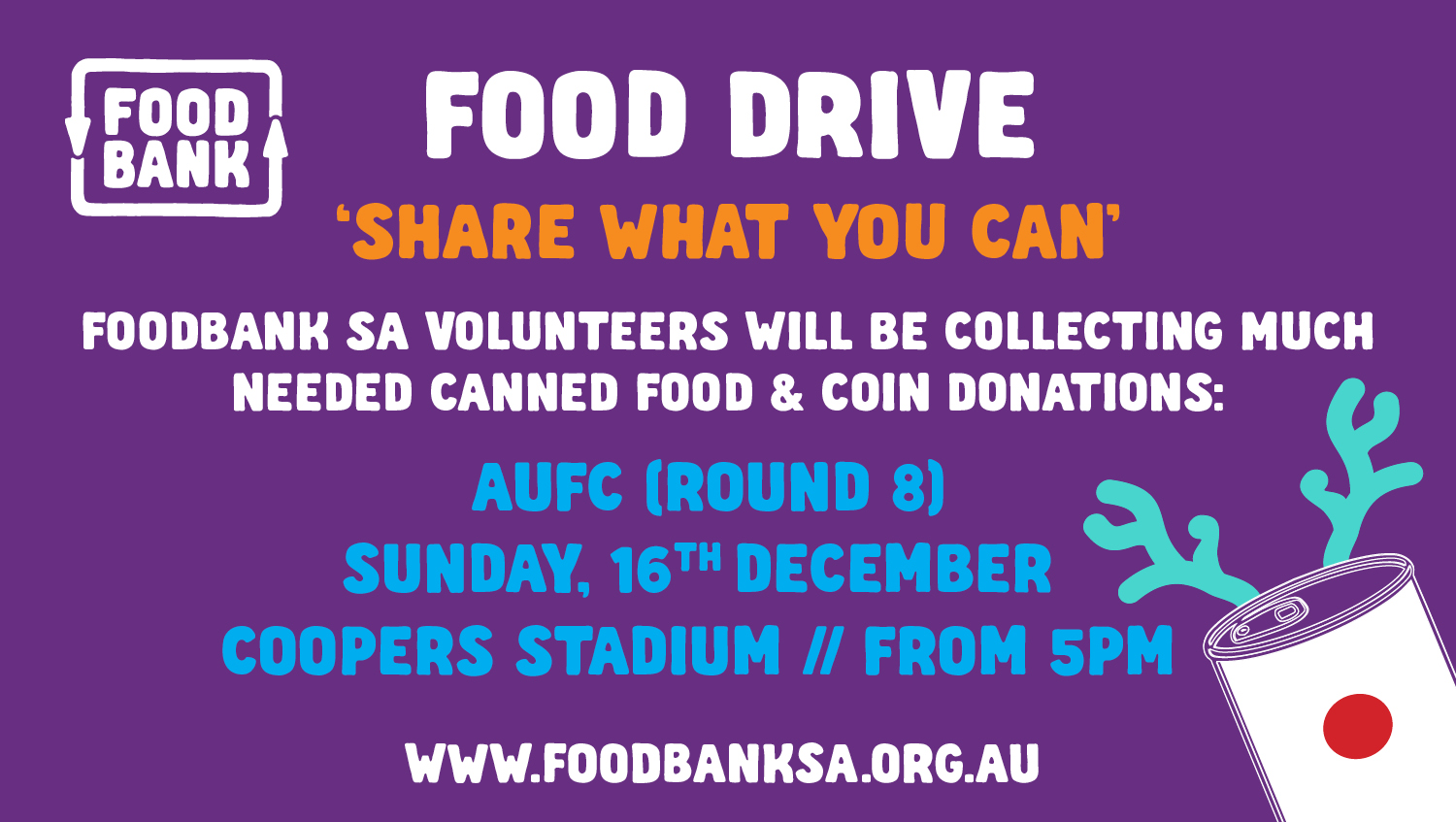Foodbank collection Adelaide United vs Melbourne City
